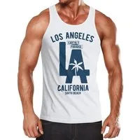 Neverless Tanktop Herren Tank Top Los Angeles California LA Palme mit Print