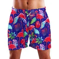 King Kameha Badeshorts Funky Flamingos Hawaii Bade-Shorts Mesh-Einsatz Verschluss Kordelzug Mit integriertem Mesh-Innenslip für extra Komfort