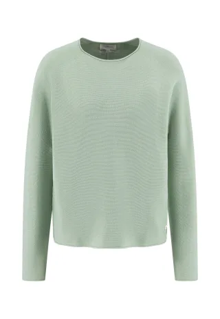 FYNCH-HATTON - PULLOVER O-NECK FINE COTTON sage green - Gr. - M
