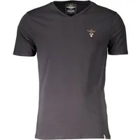 Aeronautica Militare T-Shirt Flexibles Herren-T-Shirt Schwarz mit V-Ausschnitt