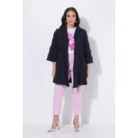 Ulla Popken Sommerjacke Jacke 3D-Struktur A-Linie V-Ausschnitt 3/4-Arm