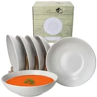 MamboCat Suppenteller 6er Set Suppenteller 20,5cm White Biata Steingut