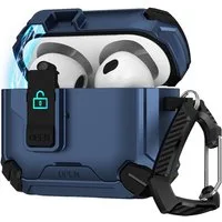 CoolGadget Kopfhörer-Schutzhülle Defender Hülle für Apple AirPods 4 magnetisch mit Karabiner, 360° Full-Body Case Schutzhülle Handy Standfunktion magnetisch ladbar