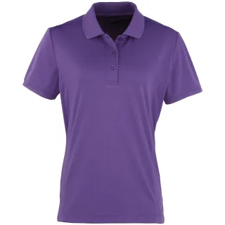 Premier Damen Coolchecker Piqué Polo-Shirt / Polohemd, Kurzarm (Violett)