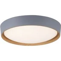 SellTec LED Deckenleuchte LED Deckenleuchte MILIA rund, Dimmbar per Wandschalter mit Stufendimmer 100%, 50% oder 15%, 1xLED-Board/29,00 Watt, warmweiß, Holzoptik, dimmbar per Wandschalter, D=40cm, warmweiß