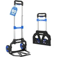 Sekey Sackkarre Alu Handwagen Transportkarre Klappbar Handkarre bis 80kg Tragfähigkeit, 3-Stufig Höhenverstellbar Klappkarre & In Sekunden Faltbar Klappwagen