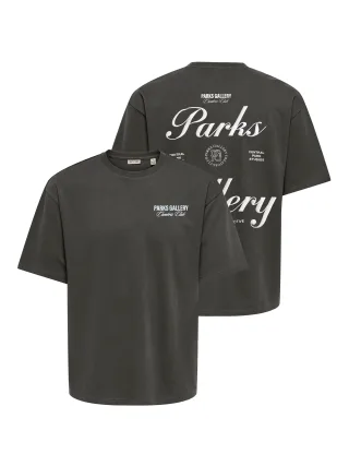 ONLY&SONS - ONSPARKS GALLERY AIR BOXY SS TEE NOOS Beluga - Gr. - XL