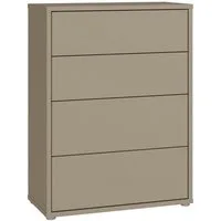 FORTE Kommode Alice Springs, Kommode 4 Schubkästen B/H/T 74,5/99,1/34,9 cm, Schubkästen mit Vollauszug, Grifflos, Push to open