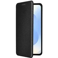 Wigento Smartphone-Hülle für Samsung Galaxy S26 5G Carbon Textur Design Flip Schwarz 6.9, Carbon Faser Flip Schutzhülle mit Kartenfach und Ständer