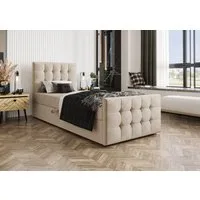B&B Home Boxspringbett Boxbett Coria V 80 90 100 cm (H3 Matratze Bonellfederung, Kopfteil, Fussteil und Bettkasten)
