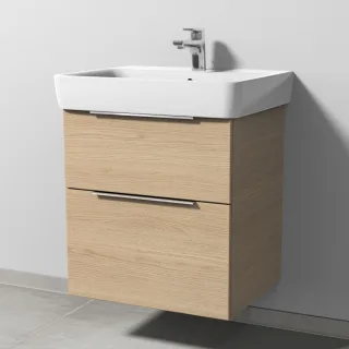 Sanipa 3way Waschtischunterbau zu Geberit Renova Plan Waschtisch mit 2 Auszügen, Eiche-Nordic UM87548