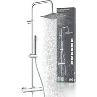 Eisl Brausegarnitur SHOWERSTAR, Höhe 96 cm, 1 Strahlart(en), Komplett-Set, Regendusche 20x20cm, Umsteller, Antikalk, höhenverstellbar, Thermostat