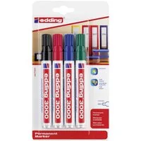 edding Permanentmarker Edding 3000 Permanent Marker 4er Set 1,5 - 3 mm