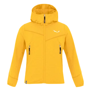 SALEWA - Agner Melange Polarlite Full Zip Kinder Kapuzenjacke - Gelb (Gr.164)