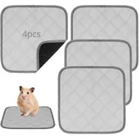 FELIXLEO Hundematte Pipipads Meerschweinchen 4 Stück Waschbar Rutschfest Grau 30x30cm