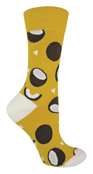 TALKIE-SOCKEN Damen-Socken aus Baumwolle mit schrulligem, flippigem Design und Fruchtmuster