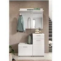 Home affaire Garderoben-Set FLORENZ, 3tlg., best. aus: Garderobenspiegelpaneel, Sitzbank & Kommode, Kombination, Kompaktgarderobe, Garderobenkombination, Garderobe