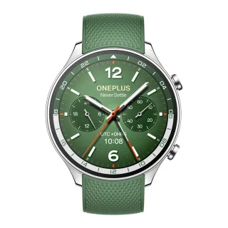 OnePlus Watch 2R [inkl. Silikonarmband grün] Aluminiumgehäuse silber