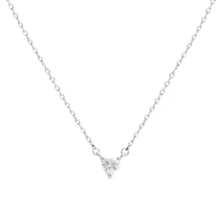 Luxenter, eqoyi Halskette aus 925er Sterlingsilber und glänzenden, rhodinierten Zirkonia