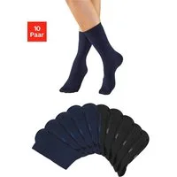 H.I.S Freizeitsocken Damen und Herren Atmungsaktiver Baumwollanteil, Business, Basic (Packung, 10-Paar, Gr. 35-38 bis 47-48) mit weichen Rippbündchen