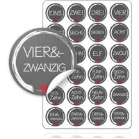 Weihnachtswunder® Sticker 24x Adventskalender Aufkleber Sticker Zahlen 1-24 selbstklebend ED.1, (Set), ø 5 cm