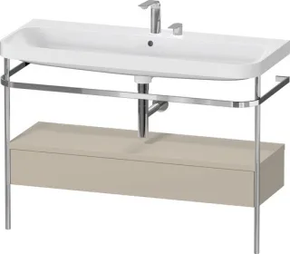 Duravit Happy D.2 Plus c-shaped Set mit Metallkonsole und Schubkasten Taupe Seidenmatt 1175x490x850  HP4844E60600000