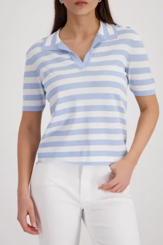 monari - Polo-Pullover mit Streifen sea side ringel - Gr. - 40