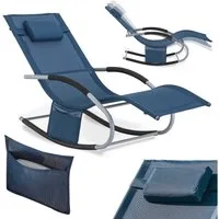 SoBuy Gartenliege OGS28, Relaxliege Schaukelliege Strandliege Outdoor Gartenmöbel, Sonnenliege mit Kopfkissen Liegestuhl Schaukelstuhl, Outdoor Camping