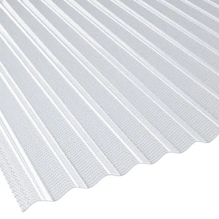 Polycarbonat Lichtplatte | 2nd LIFE LINE | Wellplatte | 76/18 | 2,8 mm | Breite 1045 mm | wabenstruktur | glasklar