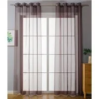 Gardinenbox Gardine (2 St), Ösen, transparent, Voile