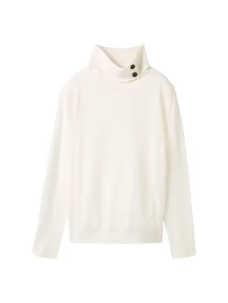 Tom Tailor - Strickpullover mit Rollkragen whisper white - Gr. - XXXL