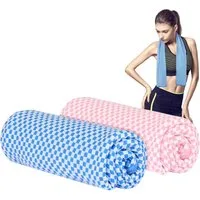 nsihing Sporthandtuch Kühlendes Handtuch (100 x 30 cm), Kühlhandtuch für Nacken, (2-St), Atmungsaktive Kühltücher KüHltuch Cool Towel für Yoga Golf