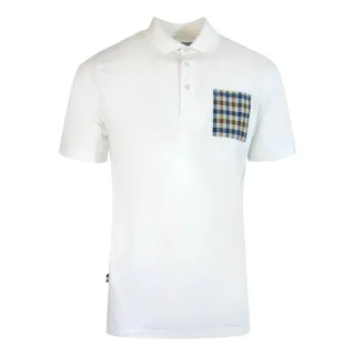 Aquascutum Active Beach Sailor Check Polo Optisches Weißes Polohemd