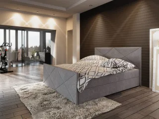Boxspringbett Bett HUGO -Variante D- 180x200cm Grau inkl.Bettkasten