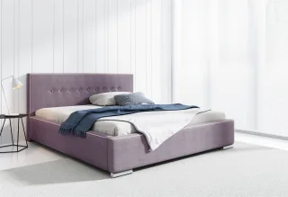 Polsterbett Doppelbett DEVIN Komplettset Polye... Flieder 160x200cm