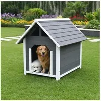 Melko Hundehütte Hundehaus 75x115x95 CM Haustierhütte aus Holz Hundehöhle, für mittlere Hunde