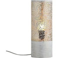 Marrakesch Orient & Mediterran Interior Nachttischlampe Skandinavische Tischlampe Verdure klein edel aus Metall in Weiß 34 cm, E27
