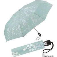 Pierre Cardin Taschenregenschirm schöner Damen-Regenschirm mit Auf-Zu-Automatik, ein zart schimmernder Schmetterlingsschwarm