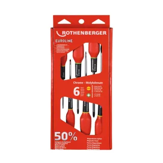 Rothenberger Schraubendreher-set EUROLINE, 2xPZ, 4xSchlitz - 73571