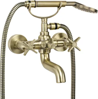 Neuesbad Serie 400 Wannenarmatur mit Brauseset, messing NB1DEBQT_M11D1