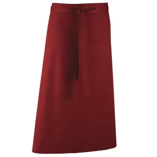 Premier Unisex Colours Barschürze (lang, kontinental) (2er-Pack) (Burgunderrot)