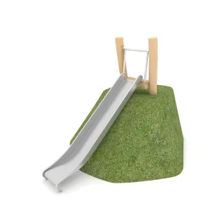 Hangrutsche PRO Whirl - Edelstahl Kinderrutsche für öffentliche Spielplätze mit Ø 18 cm Robinienholz Pfosten - Robuste Spielplatzlösung - Wickey