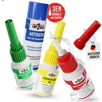 Top2Glue Sekundenkleber Top2Glue Sekundenkleber & Aktivator Set (3x20g + 200ml), (4-tlg)
