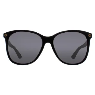 Gucci Runde Frauen Schwarz Grau Sonnenbrille
