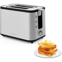 Krups Toaster KH442D Control Line, 6 Bräunungsstufen, herausnehmbare Krümelschublade, 2 kurze Schlitze, für 2 Scheiben, 850 W, integrierter Gebäck- und Brötchenwärmer, Anhebefunktion