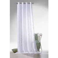 Weckbrodt Vorhang Romance (1 St), Ösen, halbtransparent, echte Stickerei, halbtransparent, Muster Raute, Gardine, Store
