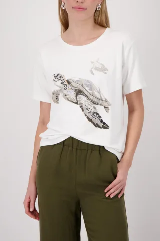 monari - T-Shirt mit Schildkrötenprint - Gr. - 44