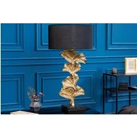 riess-ambiente Tischleuchte GINKGO 70cm schwarz / gold, Ein-/Ausschalter, ohne Leuchtmittel, Wohnzimmer · Metall · Leinen · Marmor · Modern