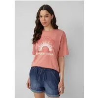 QS Kurzarmshirt T-Shirt Baumwollshirt mit Frontprint