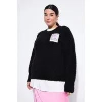 Studio Untold Strickpullover Pullover oversized Patch Langarm